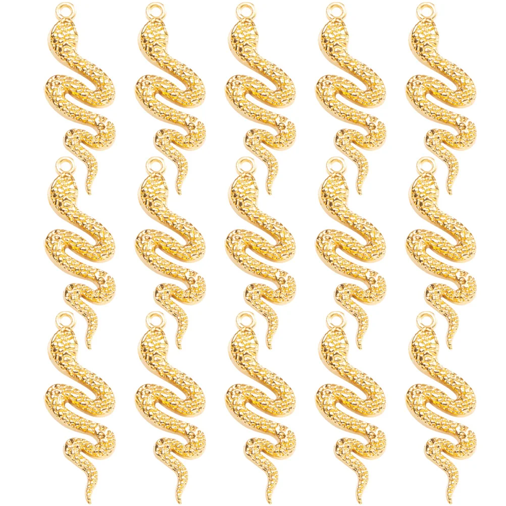 

32pcs Gold Snake Charm Vintage Alloy Pendant Earring Bracelet Necklace DIY Jewelry Making Crafts Accessories Metal Animal