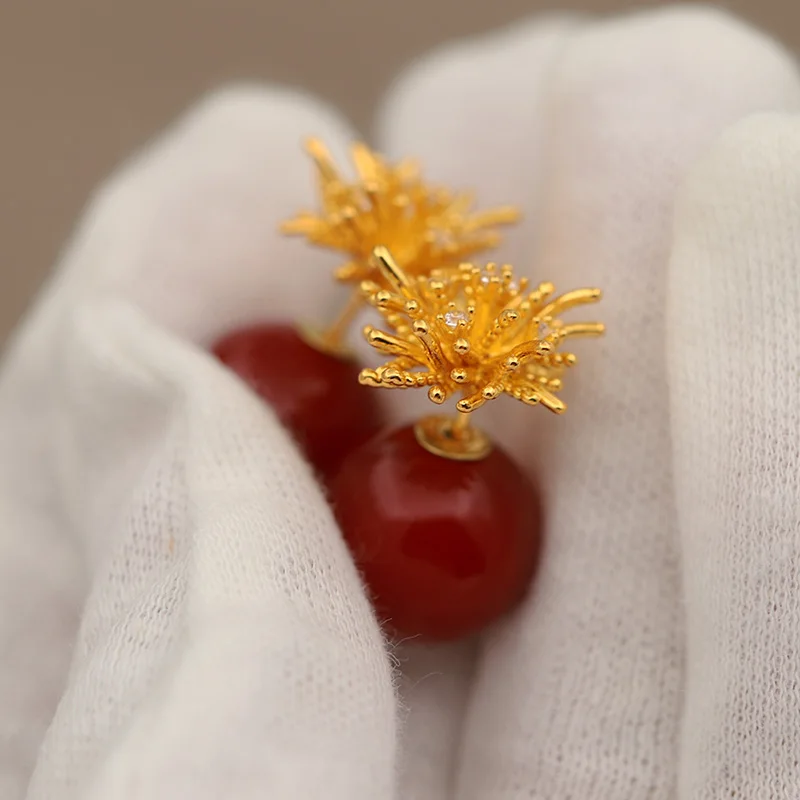 جديد البصر تصميم كريستال قرط صغير زهري للنساء أزياء العلامة التجارية مجوهرات زركونيا حبات اللؤلؤ أقراط حساسة