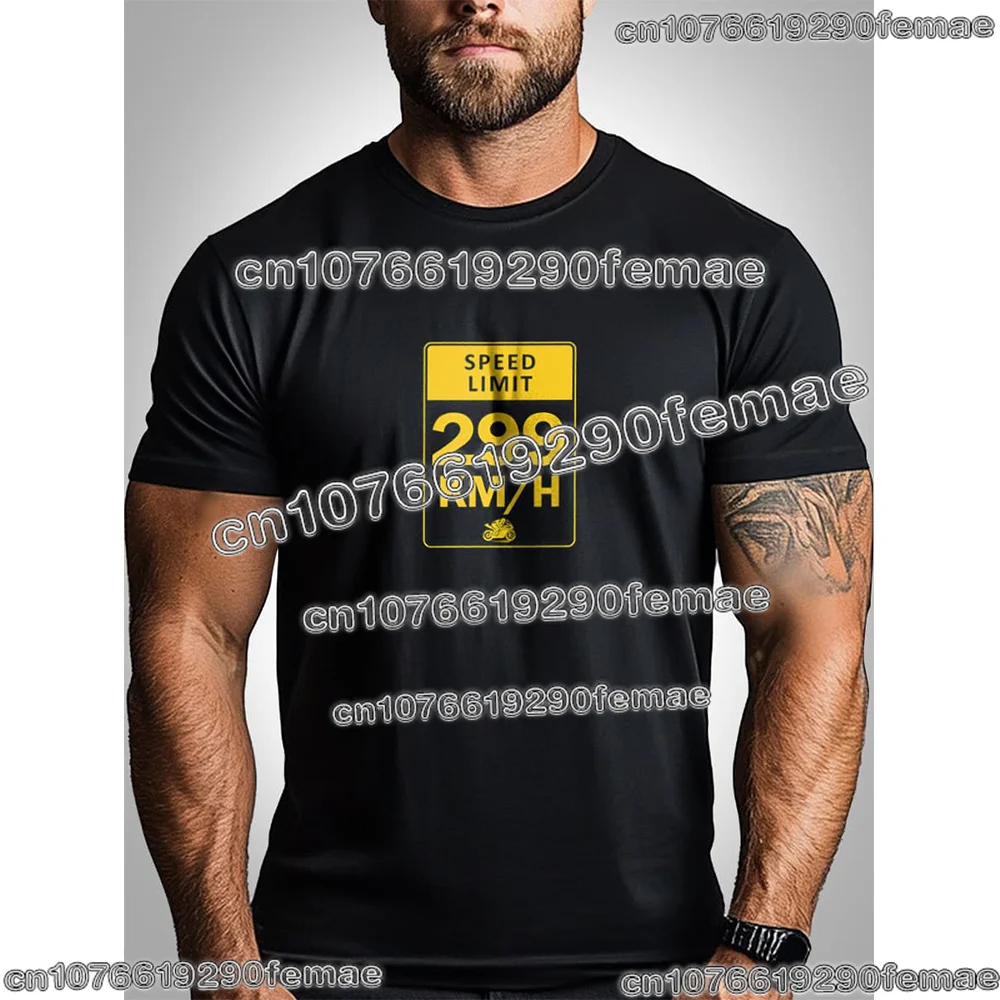 

New High-Speed Motorcycle 299KM/h Printed Pattern Stylish Riding T-shirt for Daily Street Fashion and Trendy Motorcycle Lovers