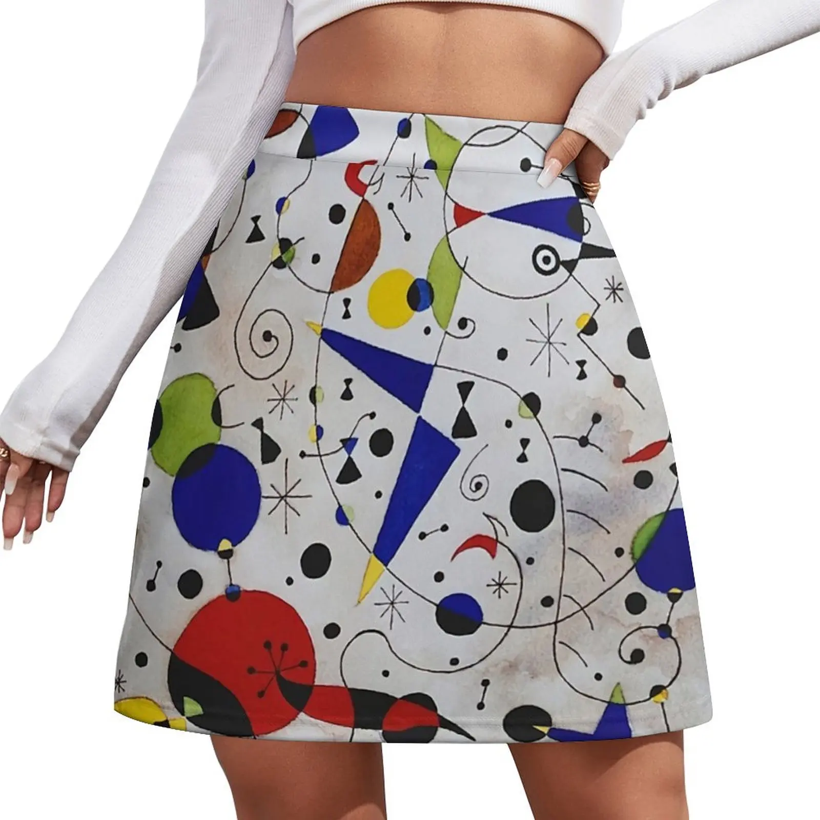 

Miro's Cat Encircled by the Flight of a Bird Mini Skirt Miniskirt woman Woman skirt womens clothing korean women's clothes
