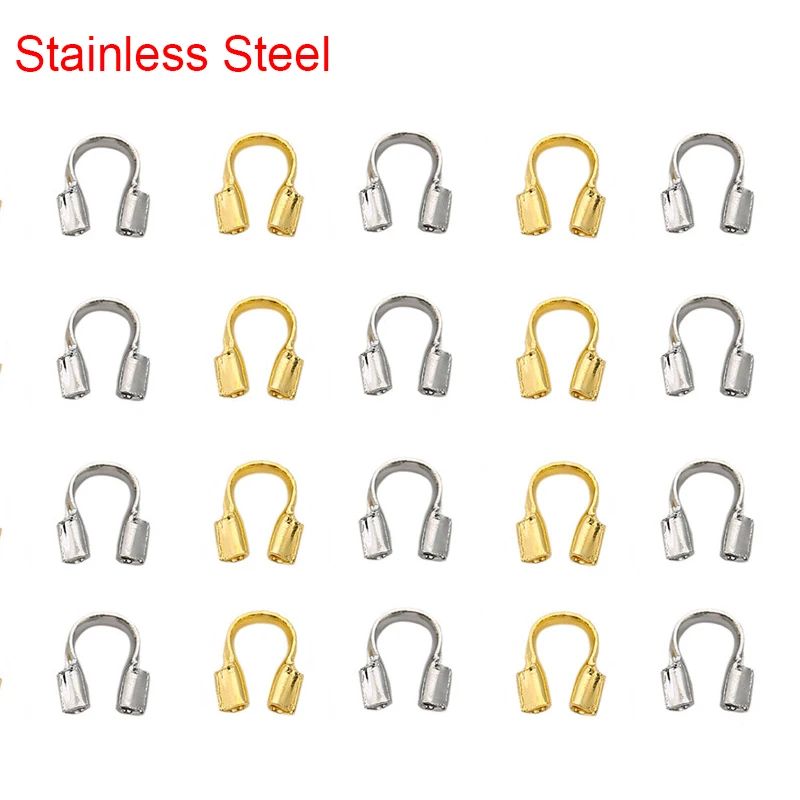 50pcs Stainless Steel Clasps Hooks For Cord Thread Necklace Bracelets End Clasp Fasteners Connectors For Jewelry Making Supplies