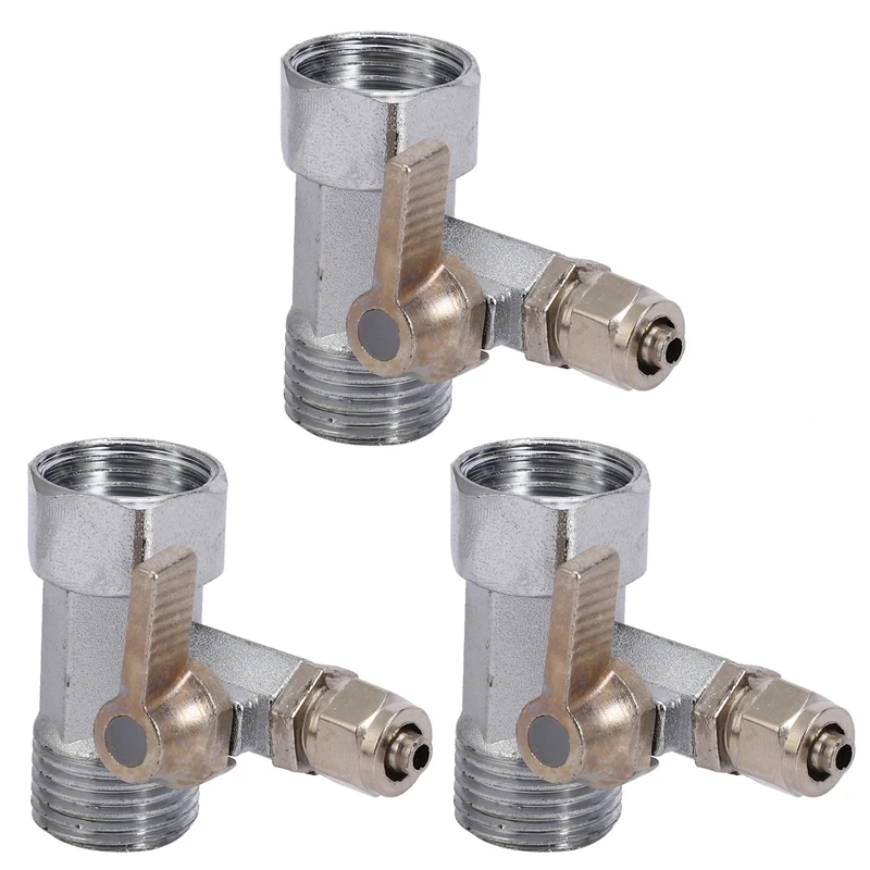 

HOT-3X RO Feed Water Adapter 1/2inch to 1/4inch Ball Valve Faucet Tap Feed Reverse Osmosis Silver