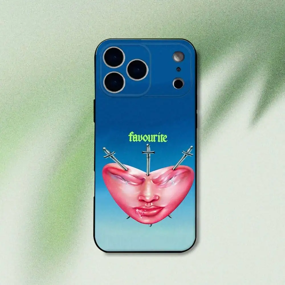 Banda F-Fontaines CC Custodia per telefono Romance per iPhone 17,16,15,14,13,12,Pro,Max,Plus,E,SE4,Air,Mini Funda morbida nera