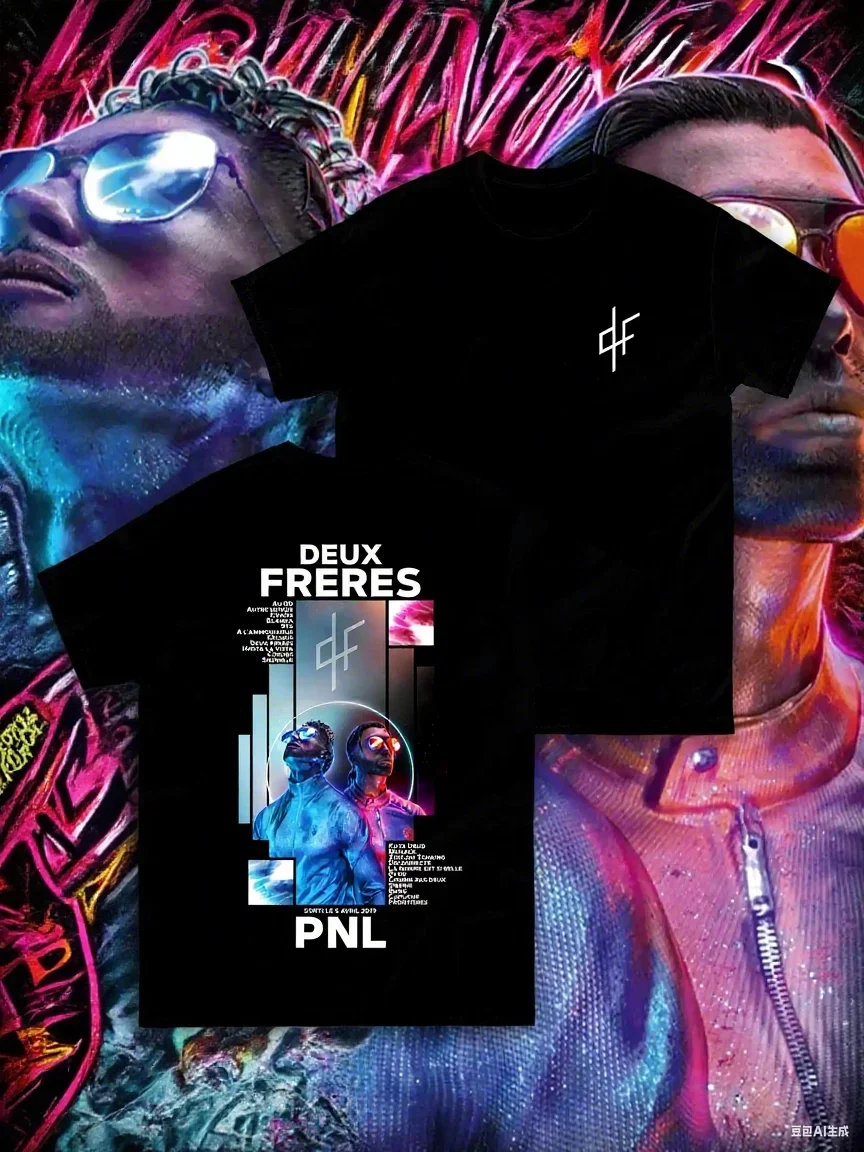 

Men Le Monde Chico TShirt PNL Album French Rapper Graphic Print T-shirt Men Hip Hop Fashion Short Sleeve Tee Shirt Streetwear