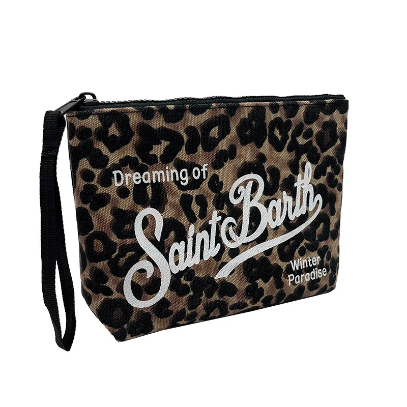 SAINT BARTH autumn and winter new handbag women\'s Clutch Bag leopard print canvas diving handbag