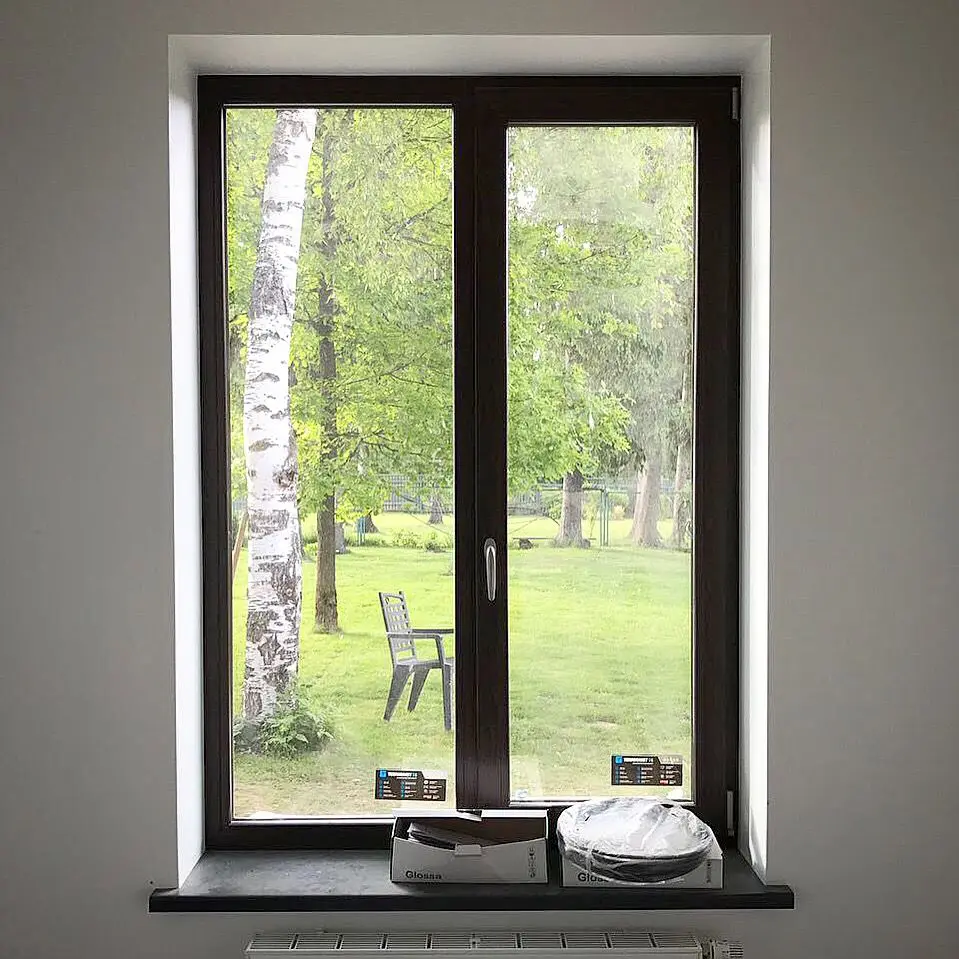 Classic Tempered Glass Windows with Aluminum Alloy Frame Modern Simple Design Large Vision Sound Insulation Windproof Windows