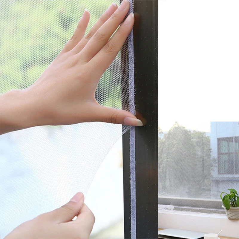 Window Mosquito Net para quarto, Insect Fly Screen, Indoor Curtain, Anti Fly Bug Mesh, Repair Tape