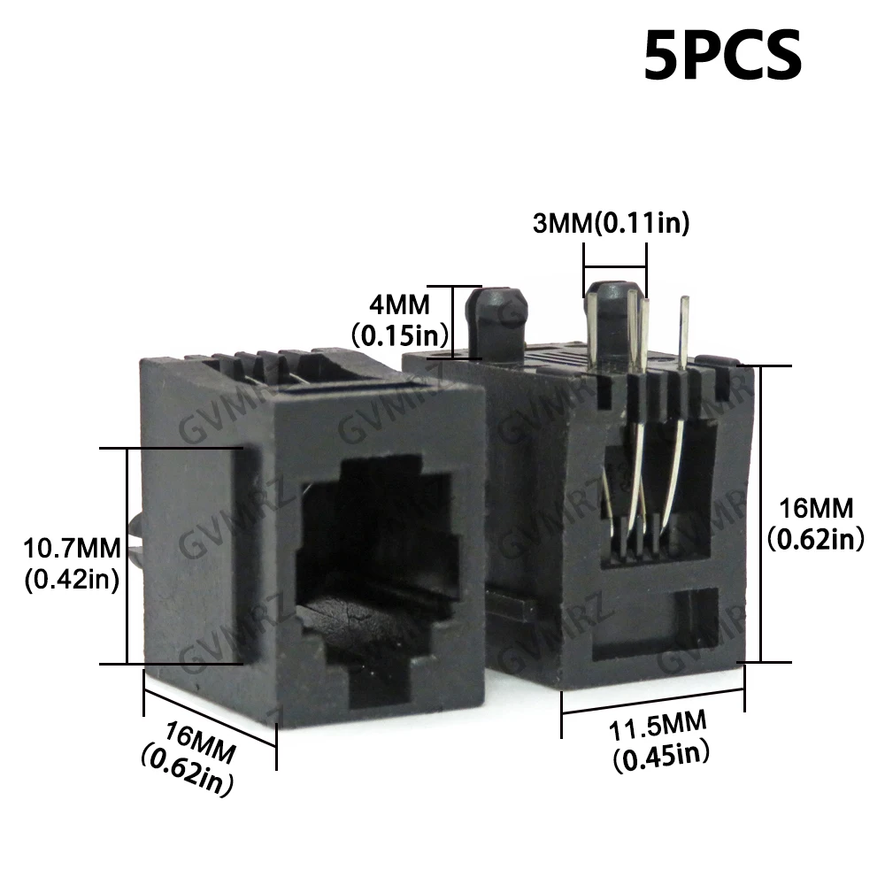 RJ45 56 Network Crystal Head Female Socket 8P8C Network Cable Interface Female Connector With Light Shrapnel 6P4C 6P6C 4P4C