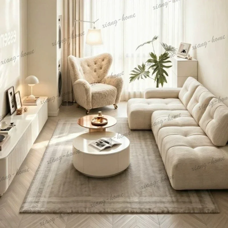 LSLiving Room Sofas And Seating Corner L Shaped Couch Furniture Home Couchs Modern Minimalist Chenille Flannel Modular Sofa