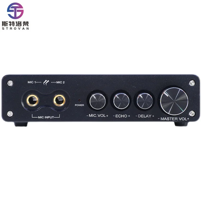 

2-Channel 300W Home Theater Amplifier HiFi Stereo Speaker Amp Dual Microphone Aluminium Audio Power Amplifier 150W Output