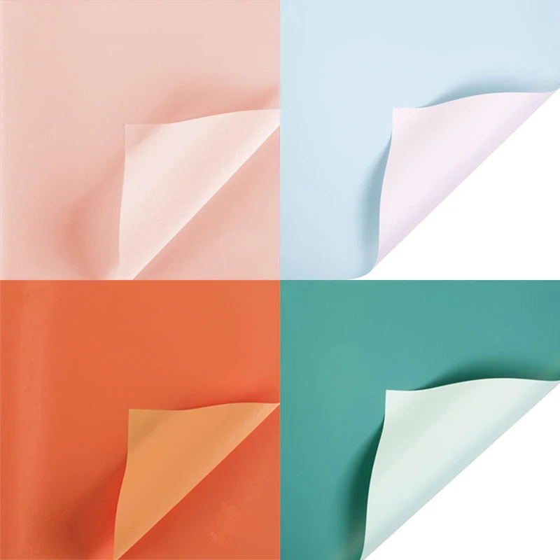 

Korean Double-Sided Color Blocking Waterproof Flower Wrapping Paper Ouya Paper Gift Materials 20PCS Mini Gift Package Supplies