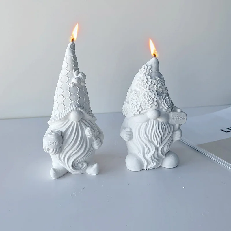 

New Faceless Santa Claus Silicone Candle Mold DIY Christmas Dwarf Snowman Gypsum Resin Soap Ice Mould Home Decor Holiday Gifts