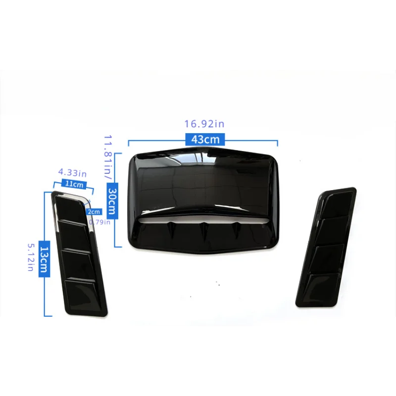 3 ชิ้น Universal Car Air Flow Scoop Vent Bonnet Cover - เพิ่มสไตล์ภายนอกของยานพาหนะของคุณ!