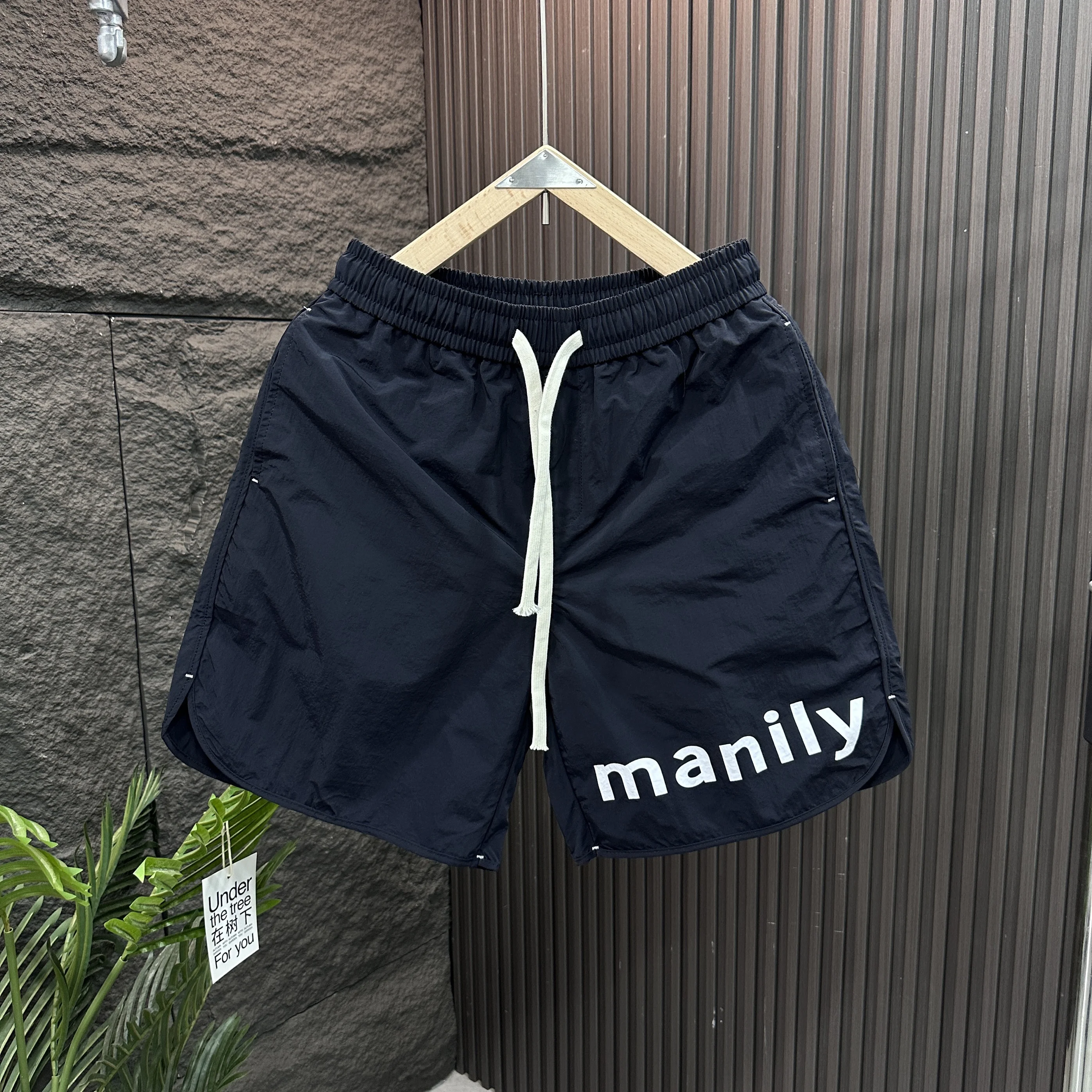 

Summer 2024 Men's Faion Loose Letter Splicing ort Pants Versatile Casual orts Polyester Fiber Qui Dry Straight Leg Fit