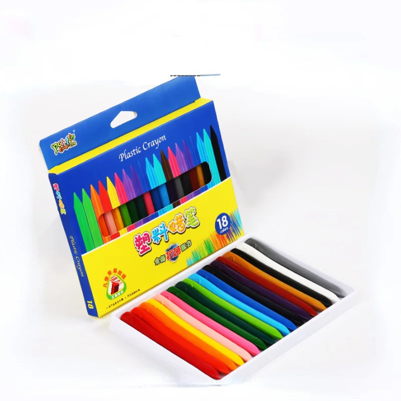 1 Set Drawing Smoothly Comfortable Grip Crayon Wax Practical Dual-head Use Painting Crayon for Kids Painting Tools School Supply