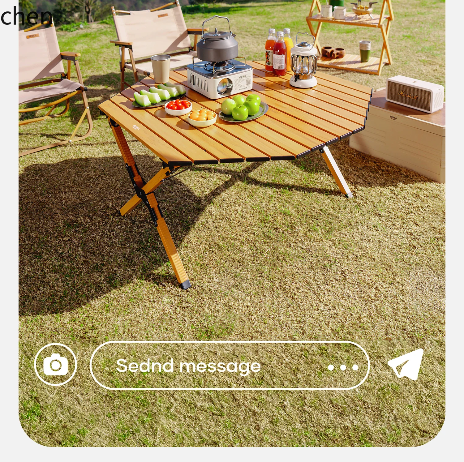 Aluminum Alloy Table Octagonal Camping Table and Chair Outdoor Folding Table Integrated Picnic