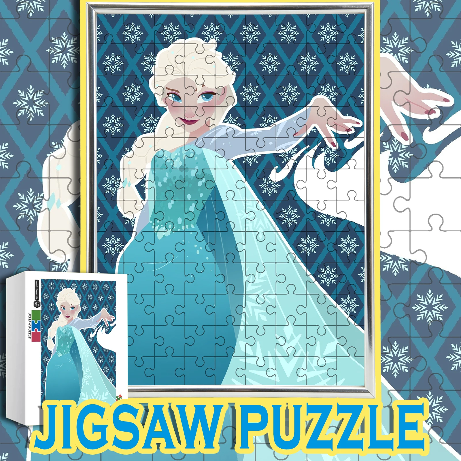 

Frozen Elsa Puzzle Jigsaw 108/200/300/500/1000Pcs Intelligence Puzzles for Home Decoration,celebration/birthday Gift with Box