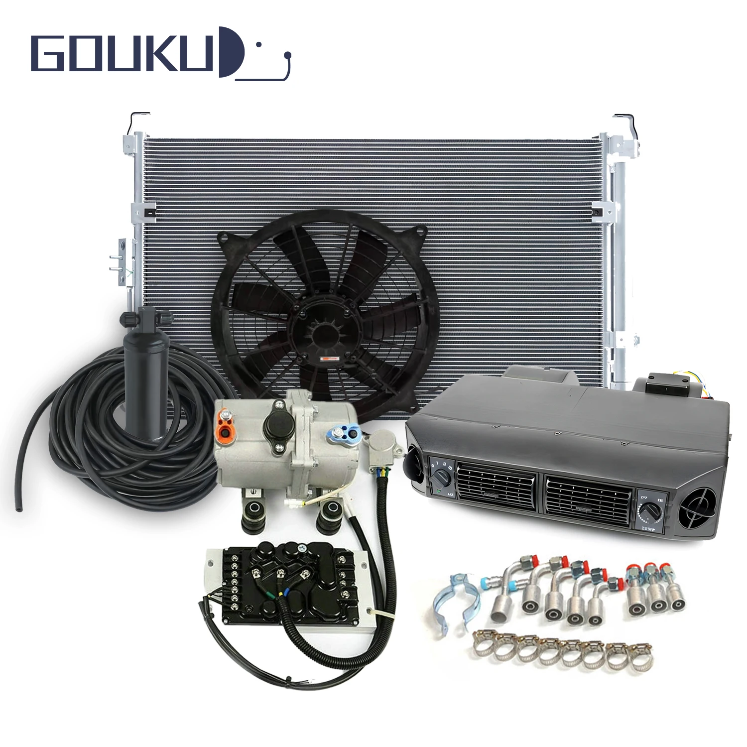 

Mini Car air Conditioner Auto Ac Evaporator Universal Underdash Evaporator Sets with Electric Compressor
