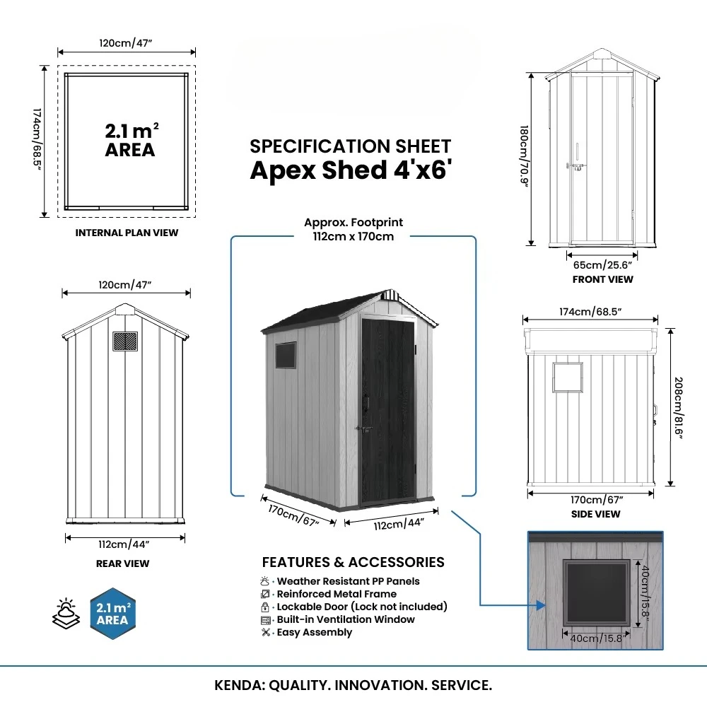 Customize 4x6 Storage Shed Outdoor Garden Shed with Weather Resistant Lockable Door for Garden Tools and Outdoor Storage