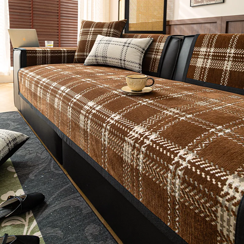 

Hogh Quilted Sofa Mat Cotton Four Seasons Universal Sofa Towel Non-slip L Shaped Sofa 1/2/3/4 Seater for Living Room Home 소파 쿠션