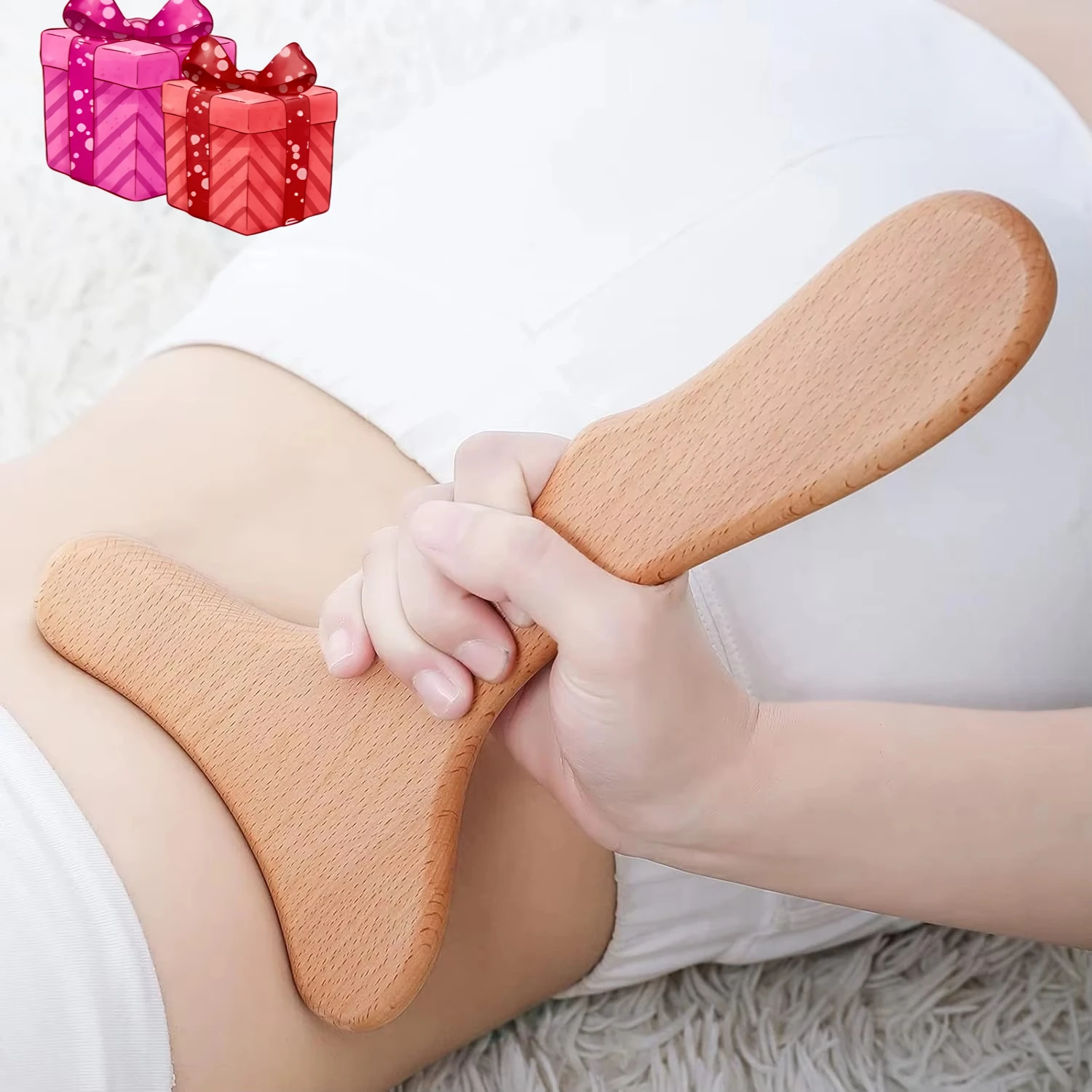 

Professional Wood Therapy Tools Set for Lymphatic Drainage, Body Sculpting & Gua Sha Massage - Face and Body Care