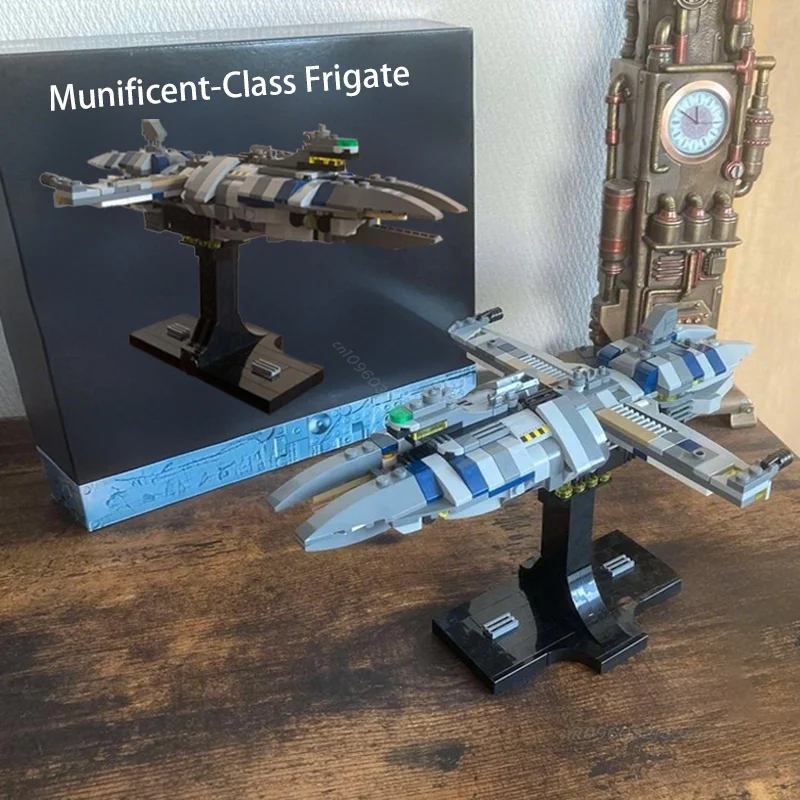 

НОВЫЙ MOC Munificent-Class Frigate, строительные блоки, космический корабль, космическая война, модель линкора, сделай сам, межзвездная сборка, детская игрушка в подарок