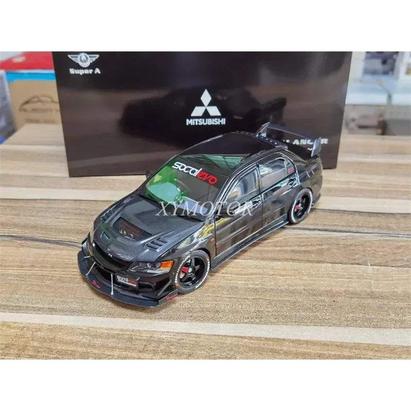 1:18 Super A For Mitsubishi Lancer EVO 9 Metal Diecast Model Car Black Gifts Toys Hobby Collection Display