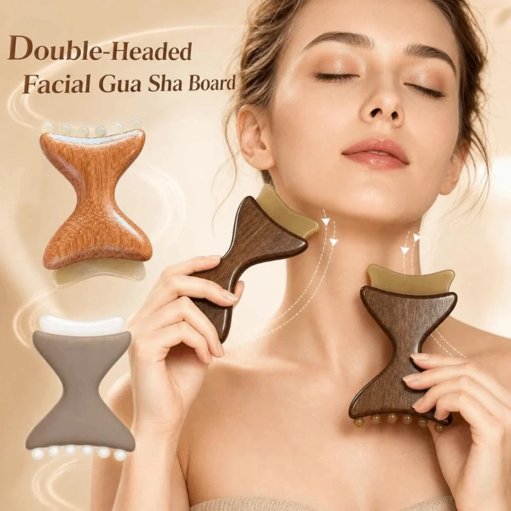 Double-headed Facial Gua Sha Board Six-Claw Wide Tooth Acupoint Scraping Massager Acupressure Anti-static Meridian Massage Comb