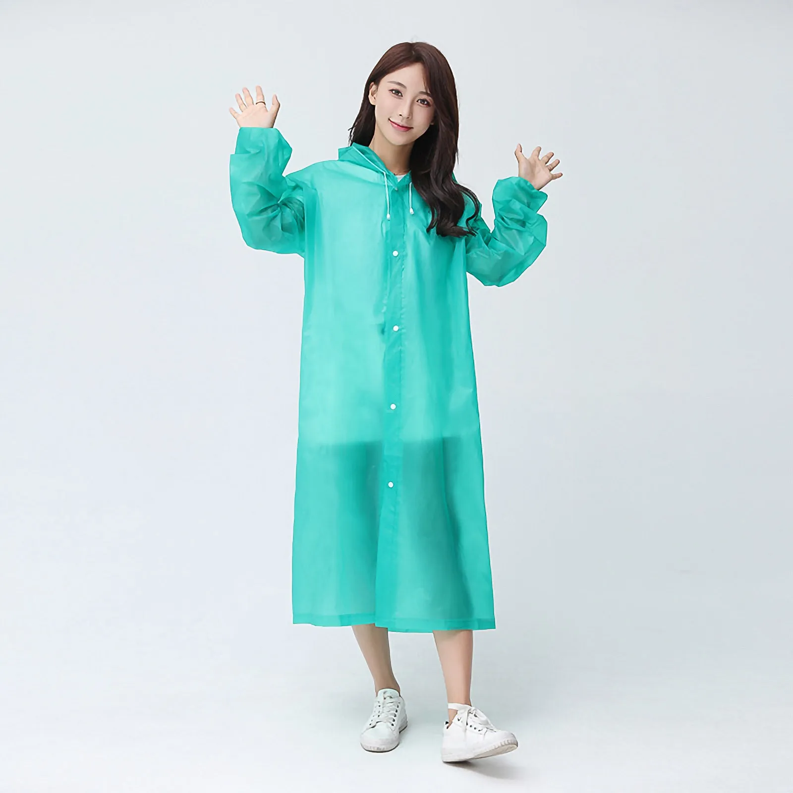

EVA Waterproof Poncho Lightweight Portable Raincoat for Adults Women Camping Outdoor Travel Gifts Practical Use Transparent