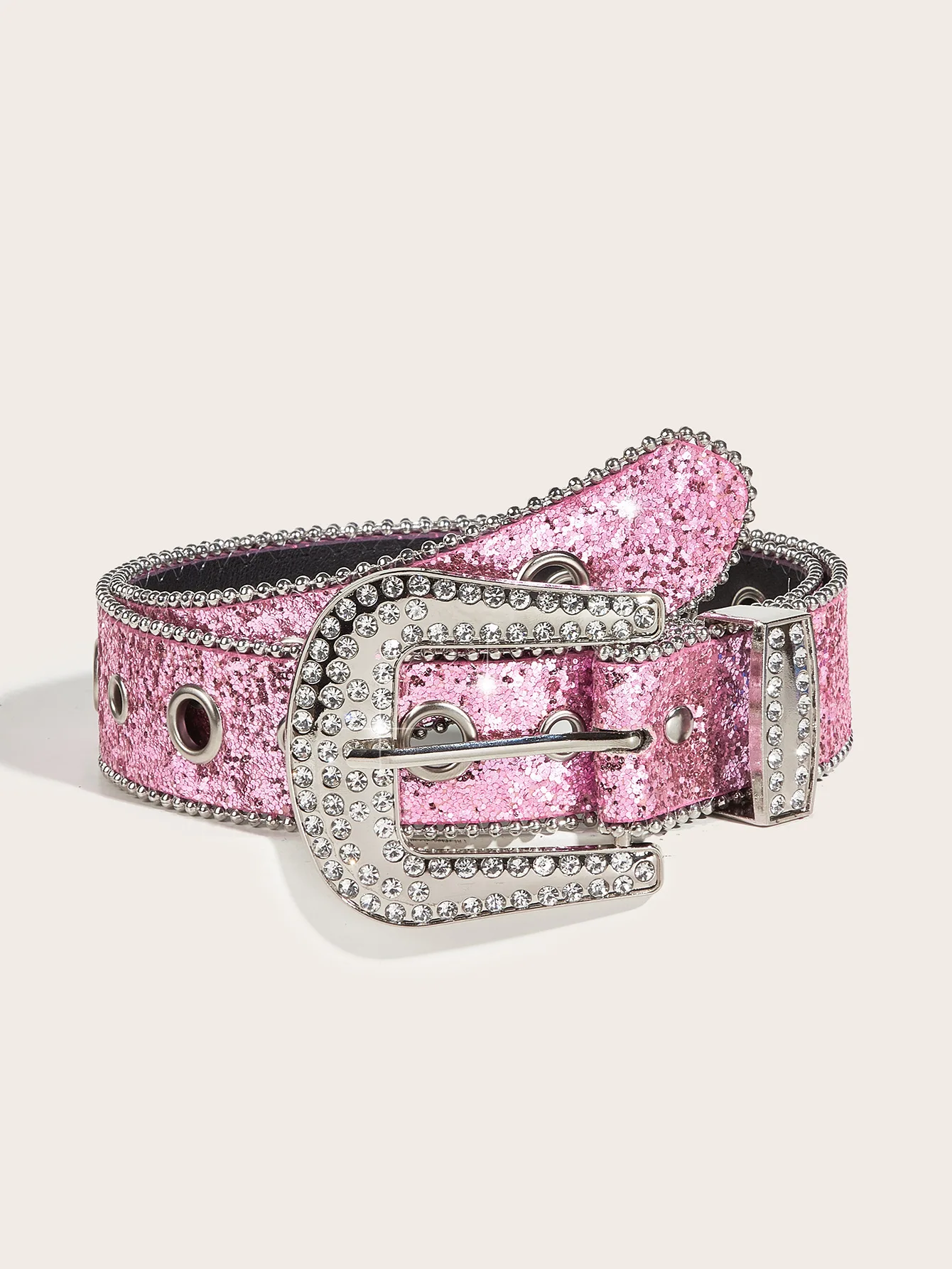 Stilvoller Strass-Gürtel im Western-Cowgirl-Stil, Y2K-Gürtel, glitzernder PU-Ledergürtel, BB-Gürtel, Jeans- und Kleider-Accessoires für Damen – Detail 14