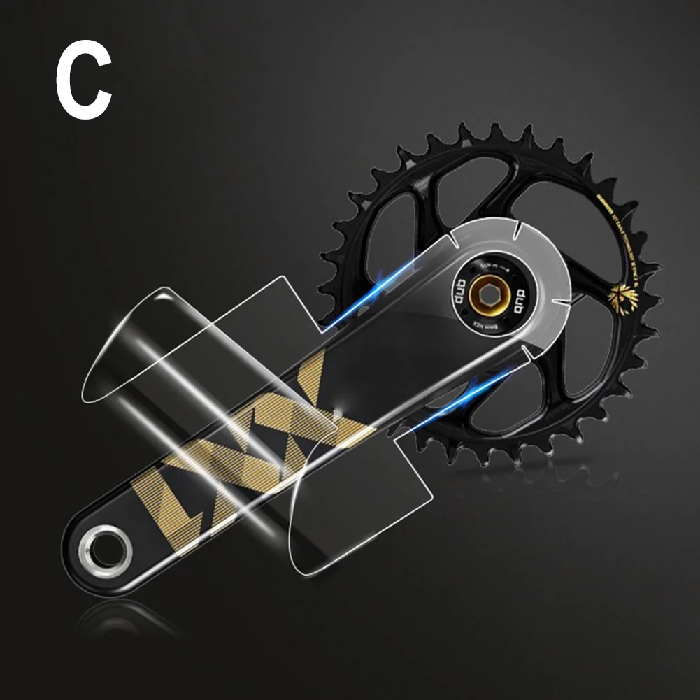 Folia ochronna korby rowerowej Naklejki ochronne na korby Naklejki MTB Rower górski Klej TPH Folia z włókna węglowego Przezroczysta folia