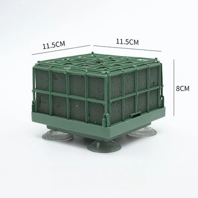 Wedding Car Flower Base with Floral Foam Square Tray with Mesh Mud Double Core Mold Plastic Packaging Five Suction Cups