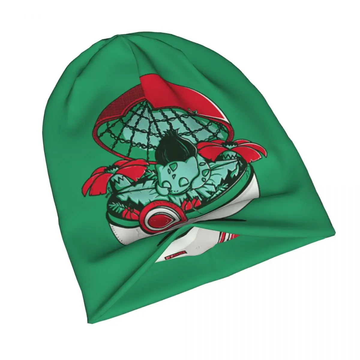 Bulbasaur Pokemon Beanie für Männer und Frauen, stilvolle Totenkopf-Mütze, Strickmütze