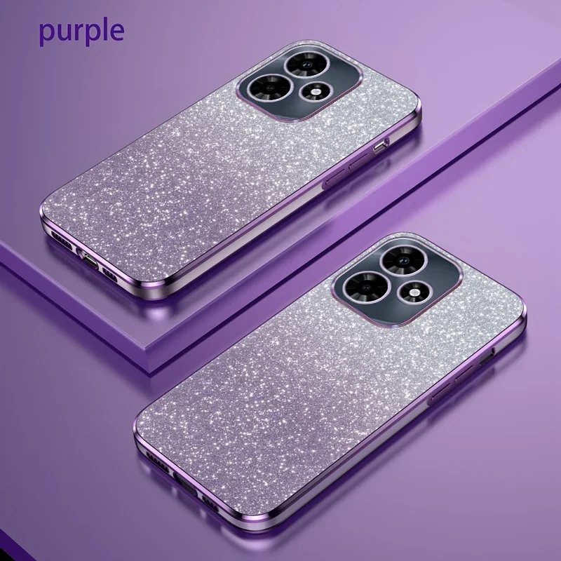 

For Infinix Hot 30 Case Infinix Hot 30i Phone Case X6831 X669 C Luxury Gradient Glitter Plating Case Silicone Back Cover Funda