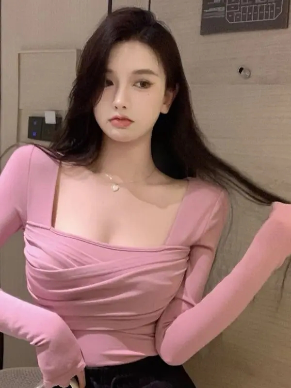 Slim Fit ort Sve Women's T-irt plus Size Casual Sle Long Sve Base irt Inner Wear Cotton Silk Fabric Autumn Winter