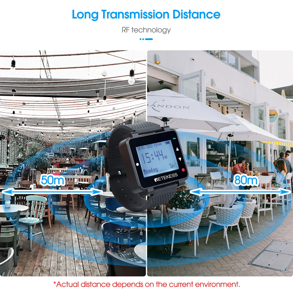 Retekess Restaurant Waiter Pager Calling System T128 Watch Receiver 10pcs T117 Call Buttons For Cafe Bar Clinic Dentist Club