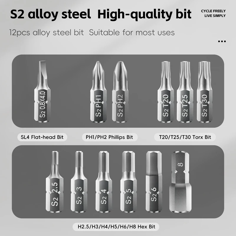 WEST BIKING 12-In-1 Bicycle Multitool Two-Way Ratchet Wrench Kit Portable Magnetic Allen Key Tools Set Box Bike Maintenance - Image 4