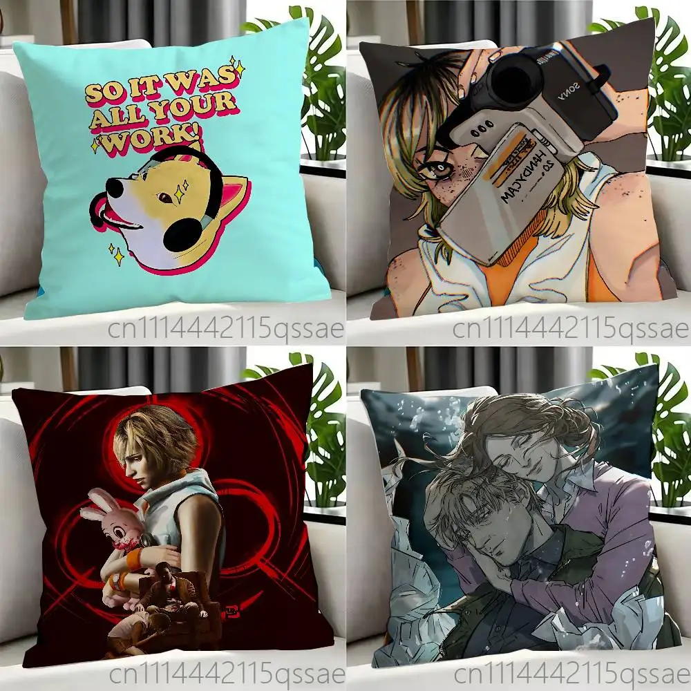 Horror S-Silent H-Hill Pillow case Printed Polyester Throw Pillow Cover Decorative Sofa Cushion Pillowslip Home Decor