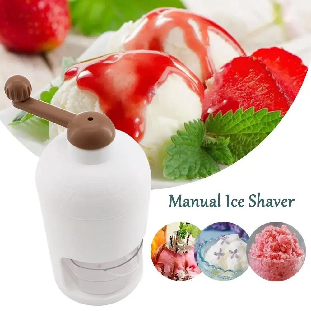 Portable Hand-operated Ice Shaver Small Hand Operated Manual Ice Crusher Multifunction DIY Snow Cone Machine Kitchen and Picnic