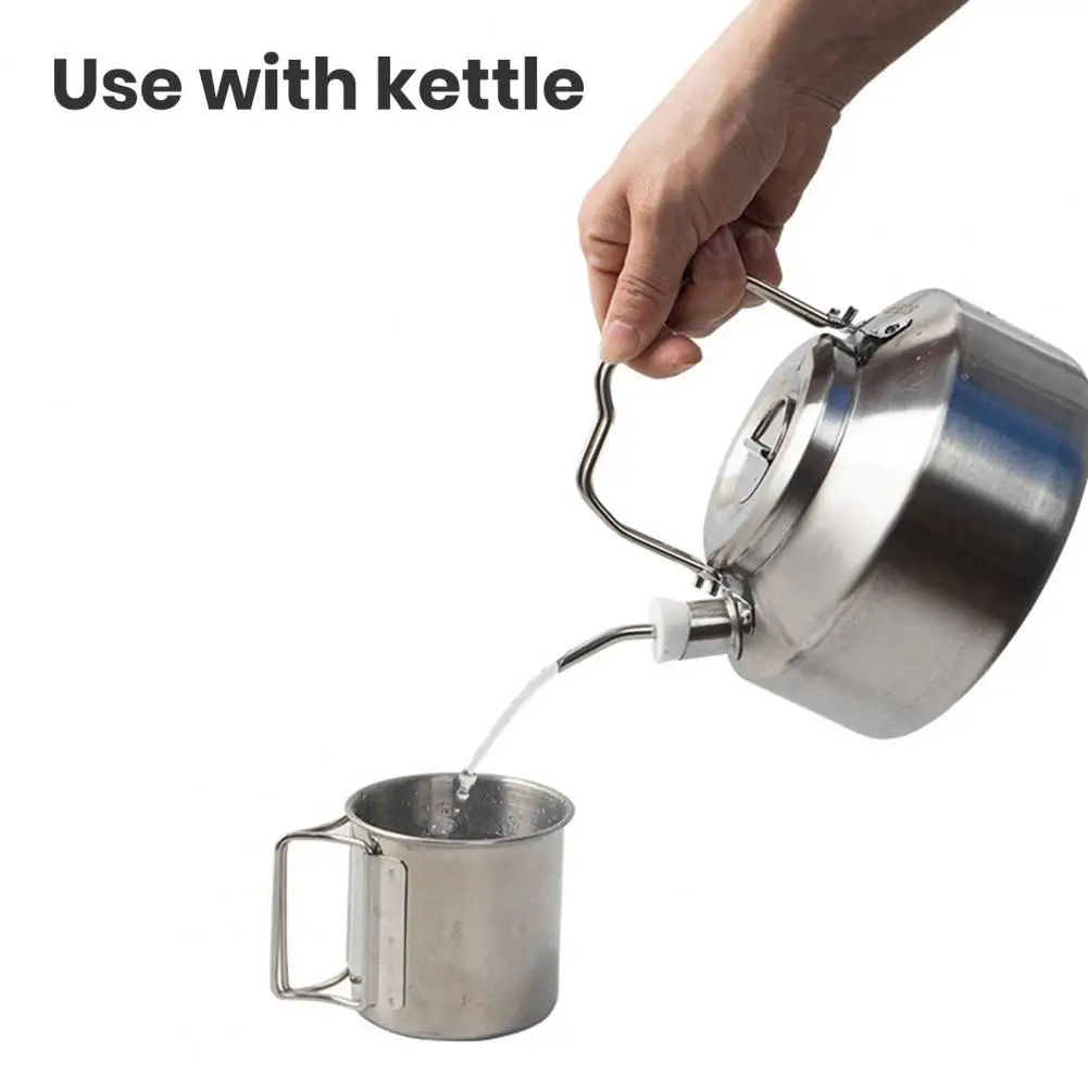 Extended Kettle Pourer Portable Silicone Teapot Pour Nozzle Camping Kettle Spout with Brush for Outdoor Cooking Hand for Kettles