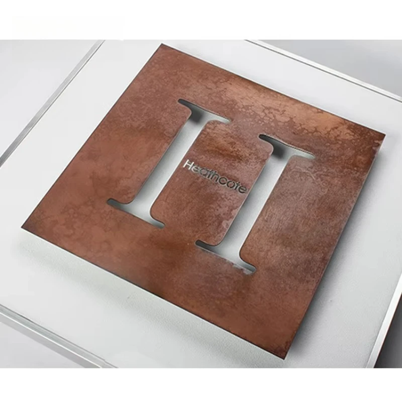 New Logo Manufacturer Custom Warm White Backlit Etched Metal Light Emitting Diode Logo Wall Decorative Metal Plaque