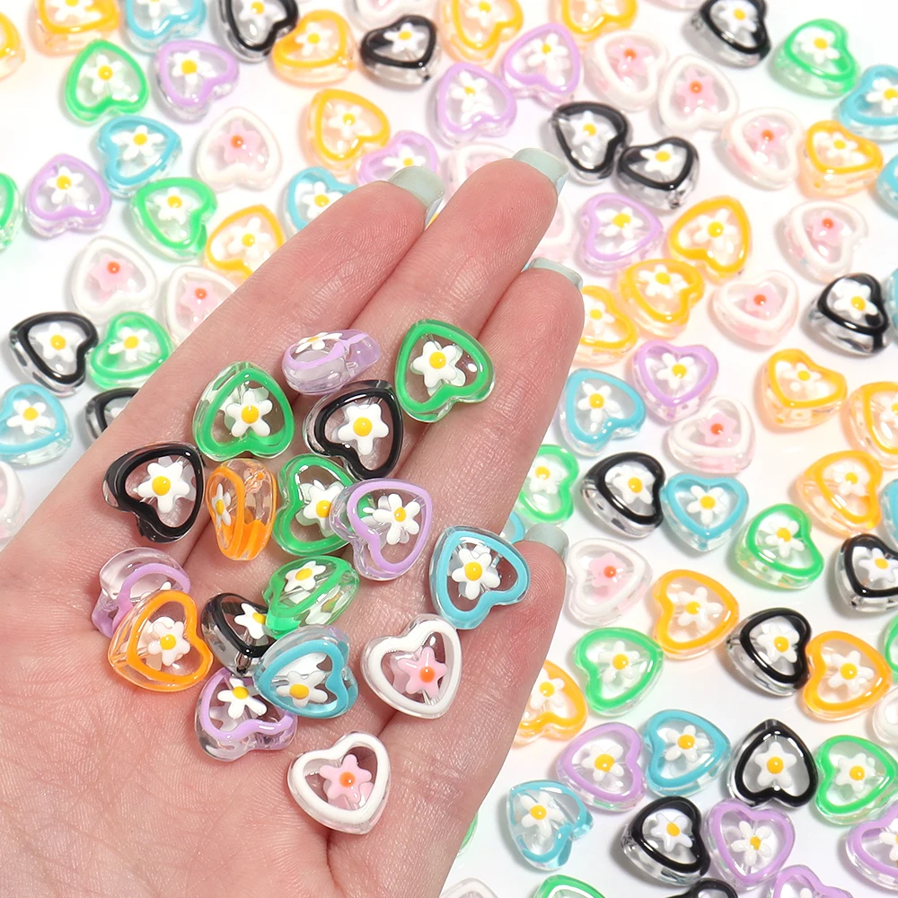 5 sztuk/partia kolorowe koraliki Lampwork ręcznie malowane miłość serce szklany koralik do biżuterii DIY łańcuszek do telefonu bransoletka akcesoria naszyjnikowe — zdjęcie 6