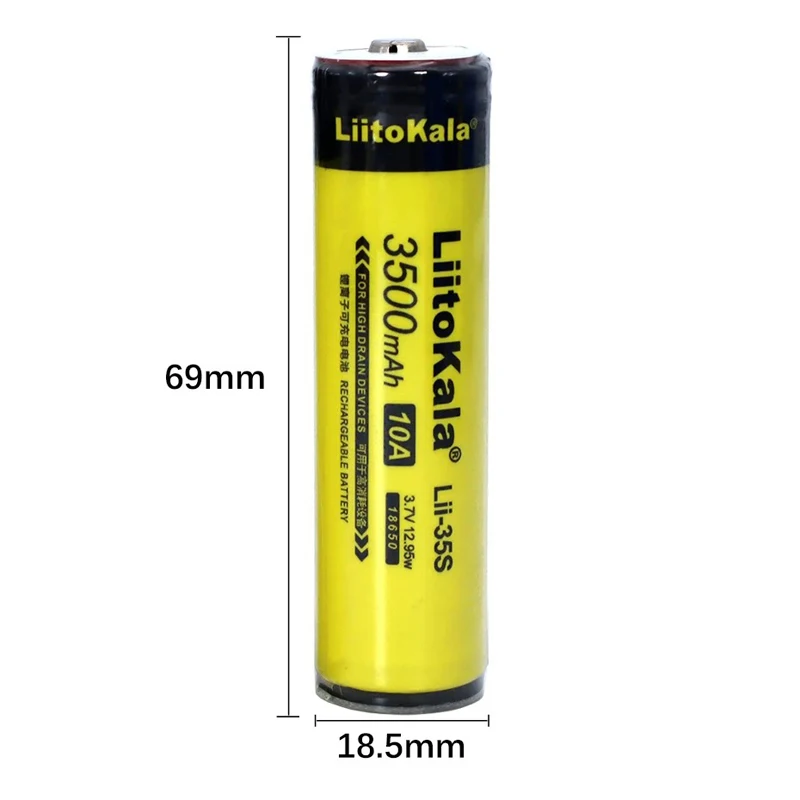 1-30PCS LiitoKala Lii-35S 18650 3.7V 10A Li-ion 3500mAh Lithium Battery For High Drain Devices.For Flashlight