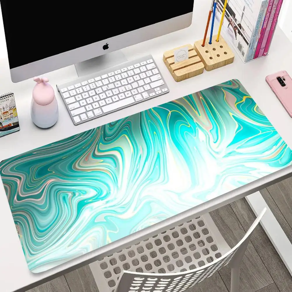 

Green abstract line design mousepad pc mechanical keyboard high-quality rubber anti-slip washable table mat carpet