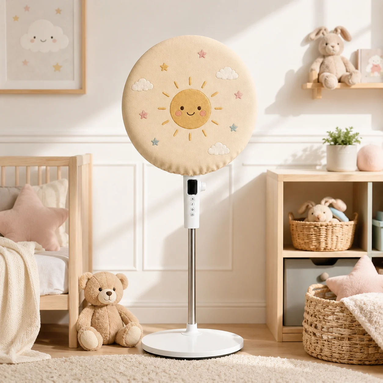Custom Electric Fan Dust Cover Personalized Waterproof Fan Cover Peach Skin 48cm Round Protective Cover Home Storage Decor Gift