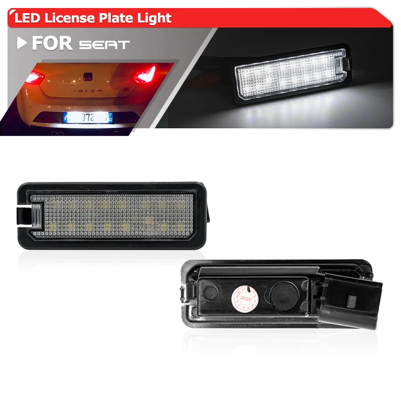 Luz LED para Matrícula de Coche, para Seat Ibiza IV 6J V Leon 2 1P 3 5F Altea XL Van 5P Exeo 3R5 3R9 ‎ 3D0943021A 1J6943021B