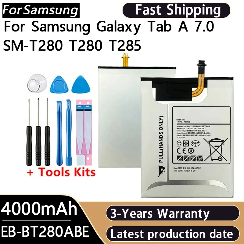 NEW 100% 4000mAh EB-BT280ABE Battery For Samsung Galaxy Tab A 7.0 SM-T280 T280 T285 Tablet Replacement Batteries Batterij +Tools