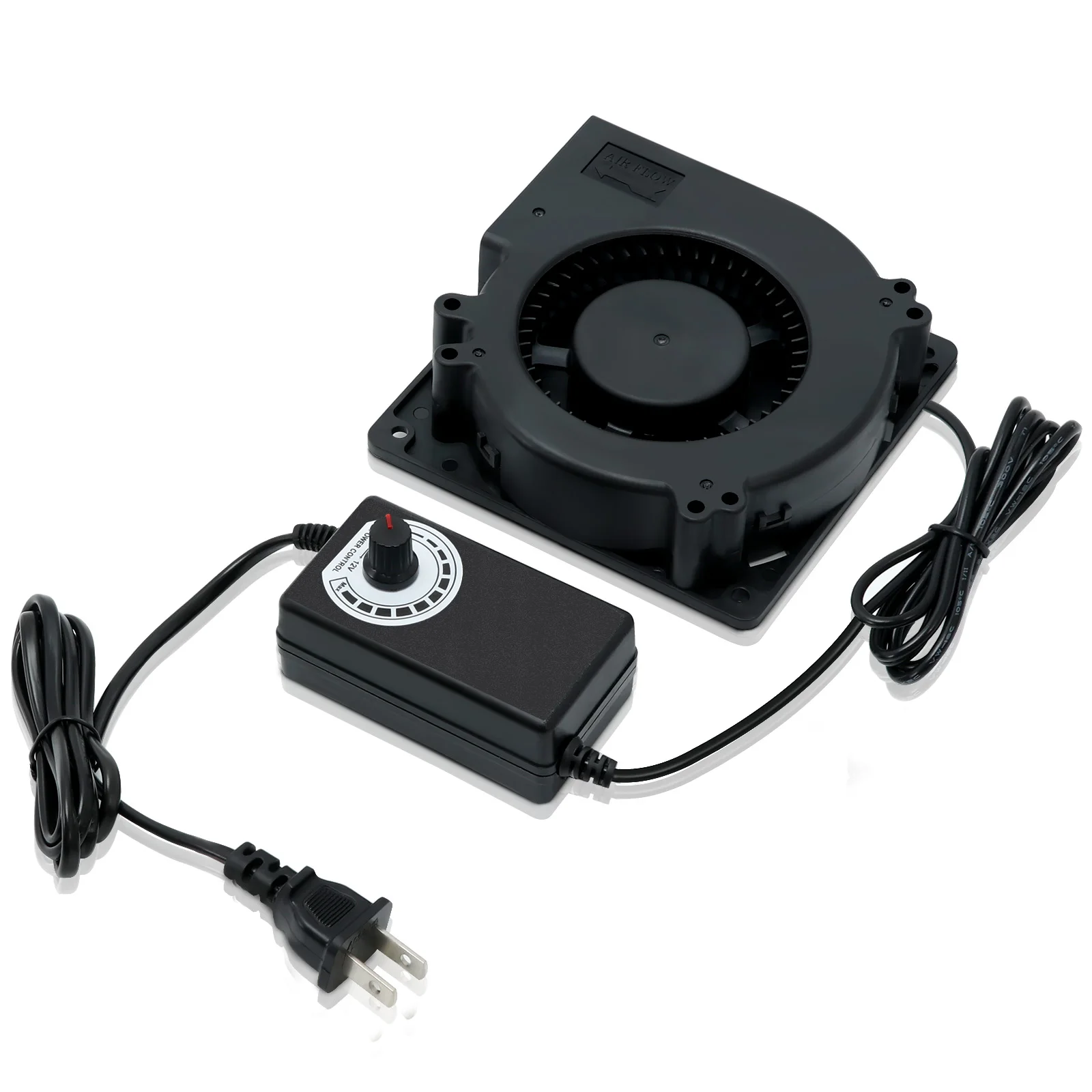 120MM Turbine Blower Fans 3000RPM 120mmx32mm 12032 Turbo Blower Cooler W/AC Adapter 110V-240V Barbecue Car Seat Cooling