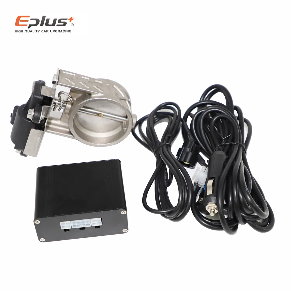 EPLUS Car Exhaust Pipe Electronic Valve Kit Universal 51 63 76MM button Controller Kit Controller Switch