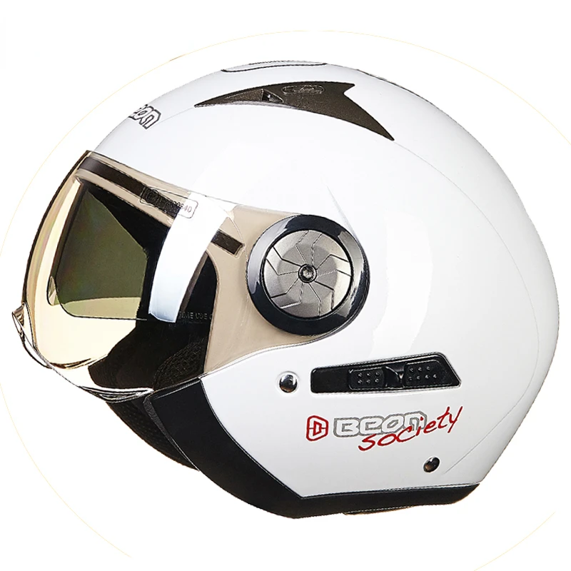 

Unisex Motorcycle Vintage Helmet ABS Scooter Racing Casco Riding Dual Lens Helmet Motorbike Open Face Four Seasons Moto Casco